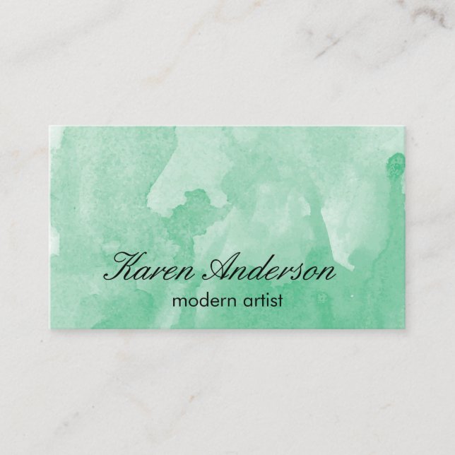 Carte De Visite Aquarelle (verte) (Devant)
