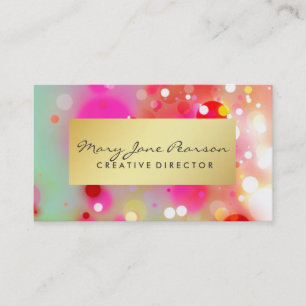 Carte De Visite Aquarelle verte blanche rose rouge Luxe d'or