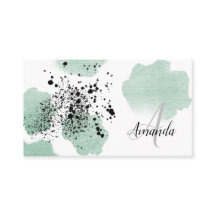 Aquarelle verte Dotée QR Code personnalisé