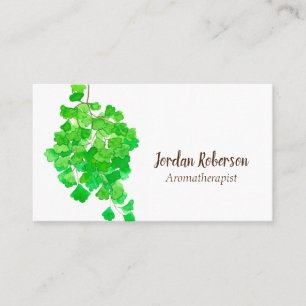 Carte De Visite Aquarelle verte Plante de la Ferme de Maidenhair