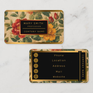 Carte De Visite Aquarelle Vintage Floral Collection tendance