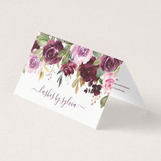 Carte De Visite Aquarelle violet Élégante Florale