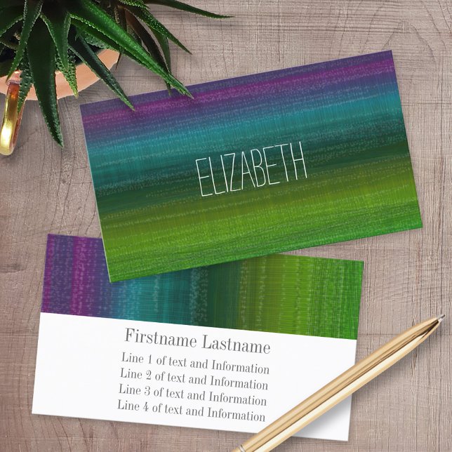Carte De Visite Aquarelle vive Abstraite bande Nom personnalisé (Custom Printed Business Cards)
