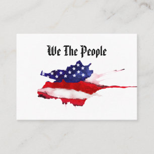 Carte De Visite *~* Aquarelle We The People American Flag