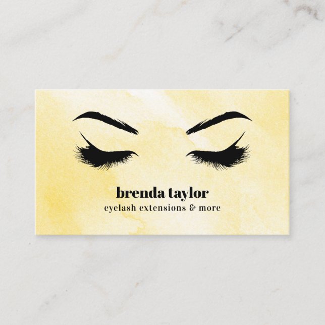 Carte De Visite Aquarelle Yellow Eyelash Browbar professionnel (Devant)
