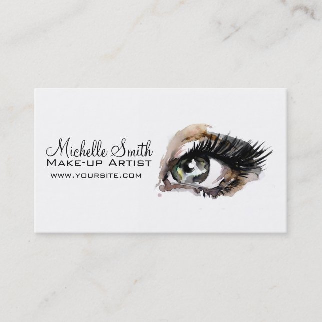 Carte De Visite Aquarelle yeux de foudre extension maquillage marq (Devant)