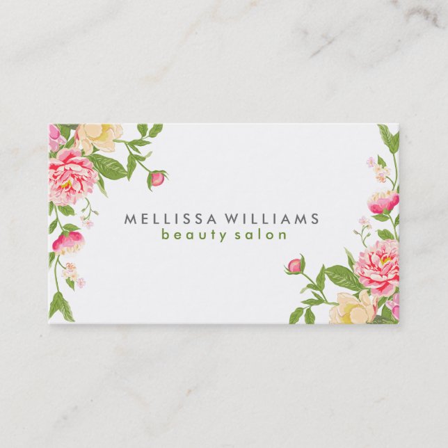 Carte De Visite Aquarelles modernes Fleurs de printemps Illustrati (Devant)