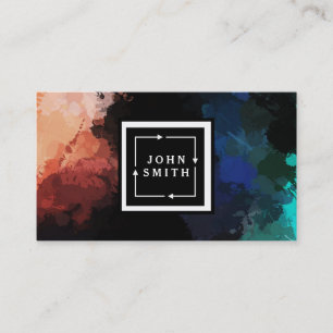 Carte De Visite Aquarelles Multi-couleurs Modernes Abstraites Cool