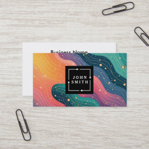 Carte De Visite Aquarelles multicolores modernes abstraites cool