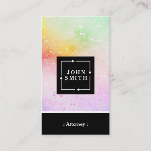 Carte De Visite Aquarelles multicolores modernes Procureur