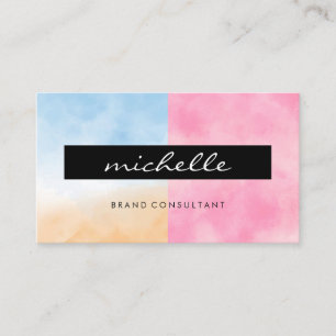 Carte De Visite Aquarelles   Simple et coloré