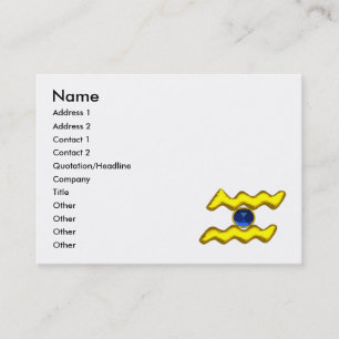 Carte De Visite AQUARIUS GOLD JEWEL, saphir bleu, jaune, blanc