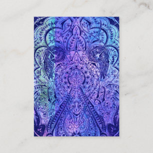 Carte De Visite Arabesque victorien, KASBAH - marine et cyan