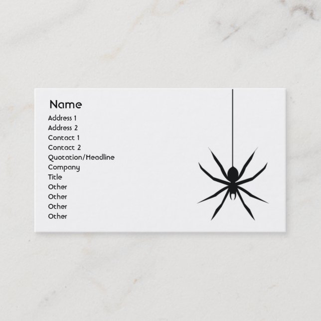 Carte De Visite Araignée - affaires (Devant)