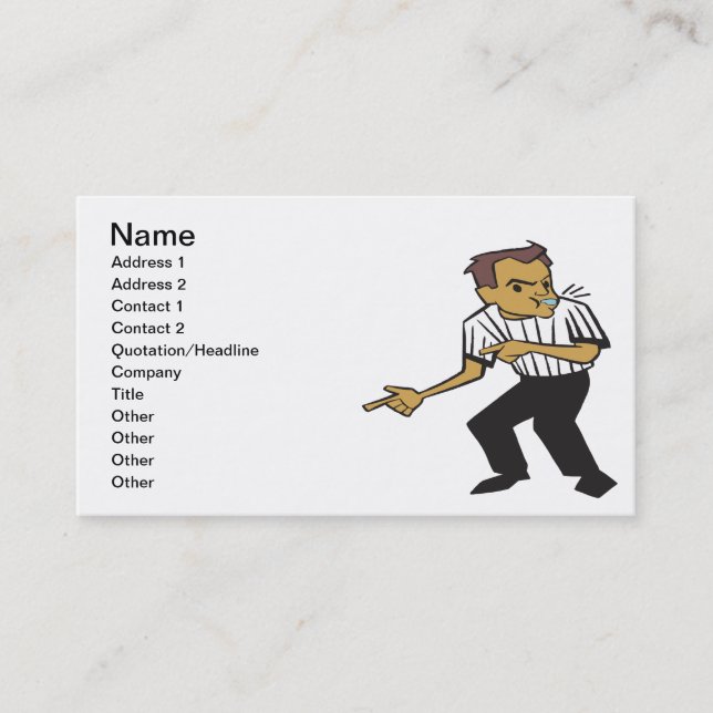 Carte De Visite Arbitre de basket-ball (Devant)