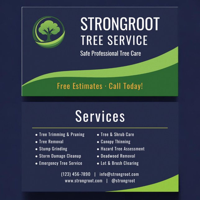 Carte De Visite Arborist Tree Trimming Service Professional (Créateur téléchargé)