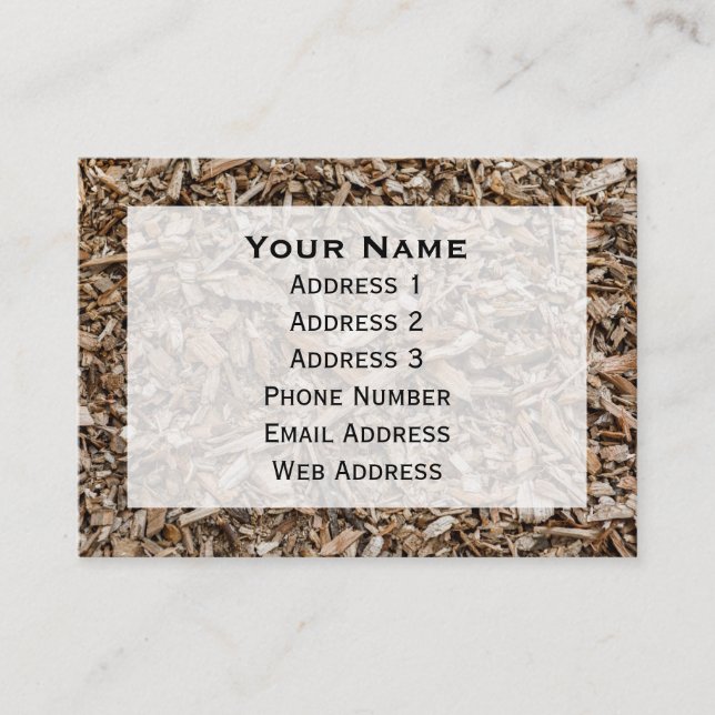 Carte De Visite Arboriste Wood Chips Background (Devant)