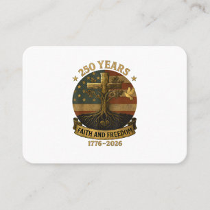 Carte De Visite Arbre à croix de drapeau 250 ans de foi et de libe