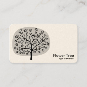 Carte De Visite Arbre à fleurs - gris clair (crème)