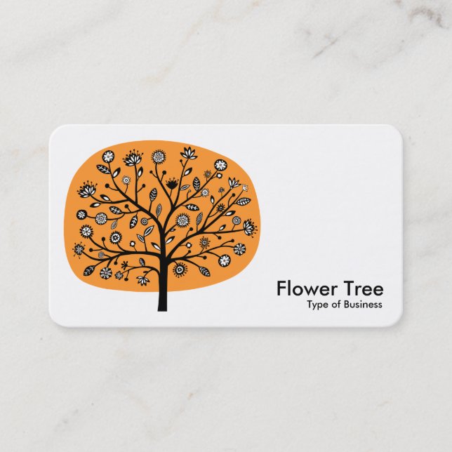 Carte De Visite Arbre à fleurs - Orange clair (Devant)