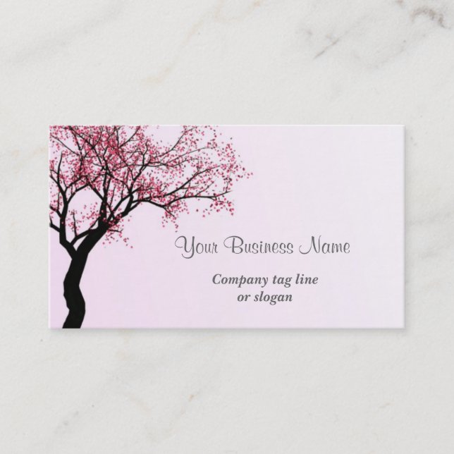 Carte De Visite Arbre à fleurs roses (Devant)