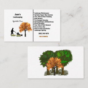 Carte De Visite Arbre à tondeuse à gazon paysager de Juan