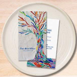 Carte De Visite Arbre Arc-en-ciel pour professeur de yoga