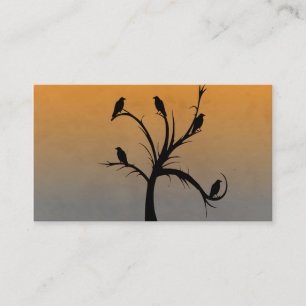 Carte De Visite Arbre avec des corneilles