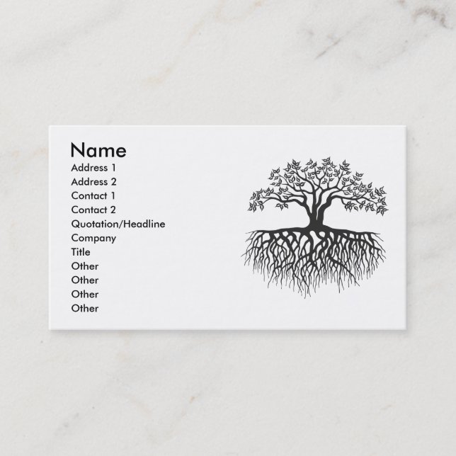 Carte De Visite Arbre avec des racines (Devant)