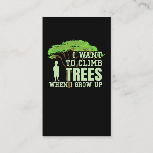 Carte De Visite Arbre Climber futur Arboriste Funny Arbre Escalade (Devant)