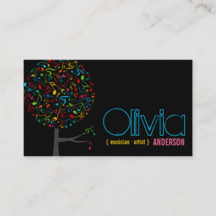 Carte De Visite Arbre coloré de bruit de chant de chanson de note