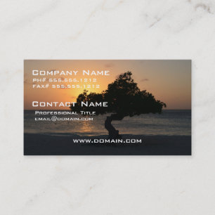 Carte De Visite Arbre de Divi Divi de coucher du soleil