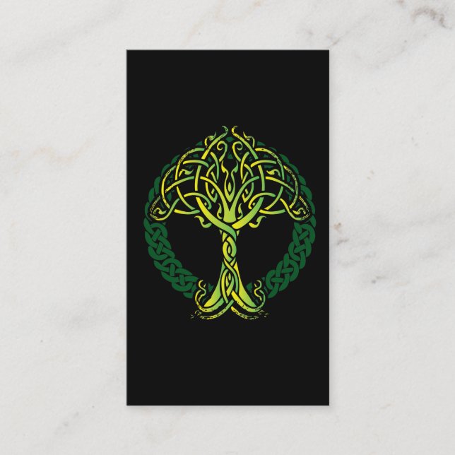 Carte De Visite Arbre de Knotwork de Celtic de Viking de la vie (Devant)