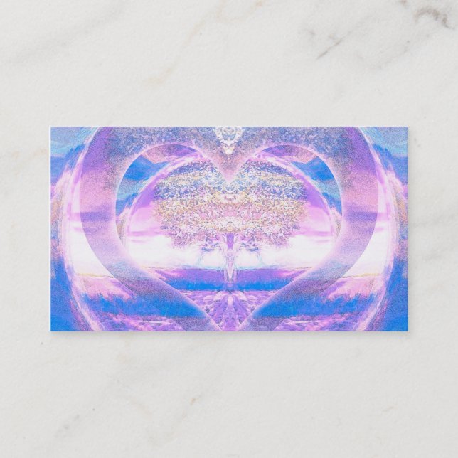 Carte De Visite Arbre de la vie avec le coeur (Devant)