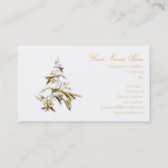 Carte De Visite Arbre de Noël blanc 001 (Devant)