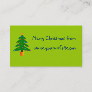 Carte De Visite Arbre de Noël Festif Vert