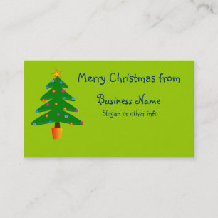 Carte De Visite Arbre de Noël Festif Vert