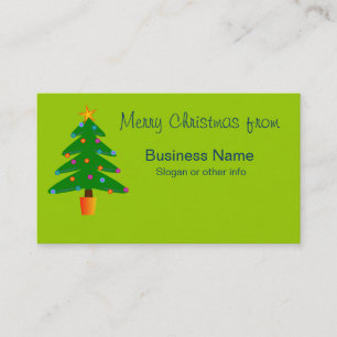 Carte De Visite Arbre de Noël Festif Vert