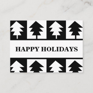 Carte De Visite Arbre de Noël noir et blanc professionnel