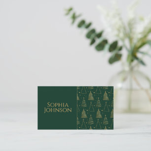 Carte De Visite Arbre de Noël vert minimal