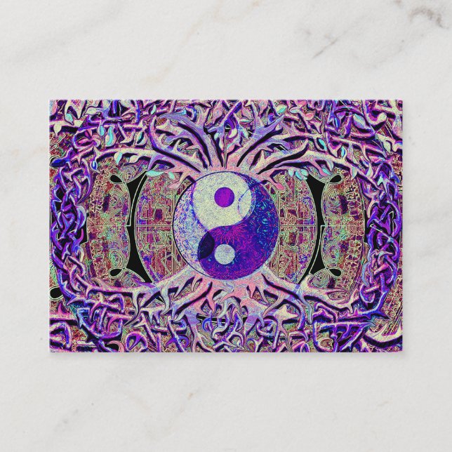 Carte De Visite Arbre de regard impressionnant de Yin Yang (Devant)