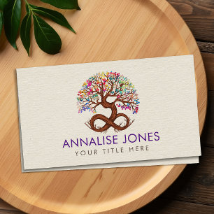 Carte De Visite Arbre de vie - Infinité - Colorée Feuille