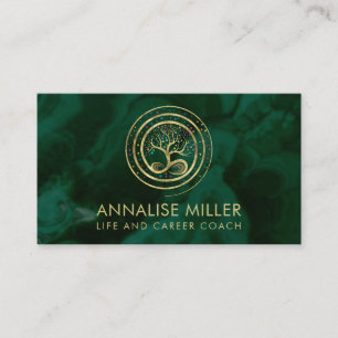Carte De Visite Arbre de vie - Infinité sur Malachite