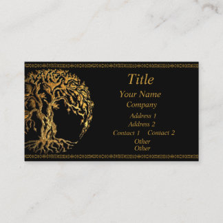 Carte De Visite Arbre de vie Mehndi (Or)