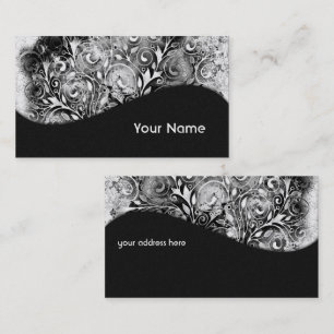 Carte De Visite Arbre De Vie - Spirales Feuille Grunge Style 1