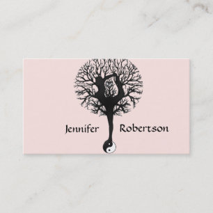 Carte De Visite Arbre de yoga d'harmonie, de paix et d'équilibre
