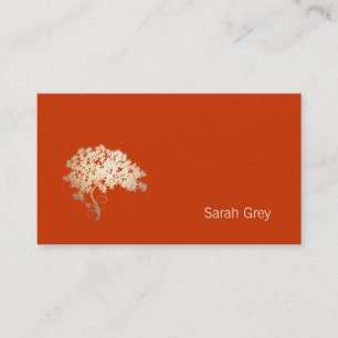 Carte De Visite Arbre doré élégant Simple orange