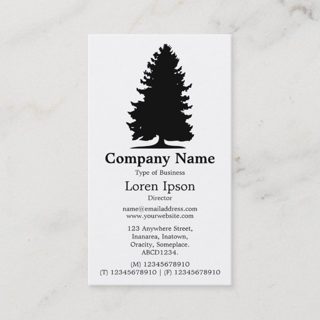Carte De Visite Arbre du sapin - Blanc (Devant)