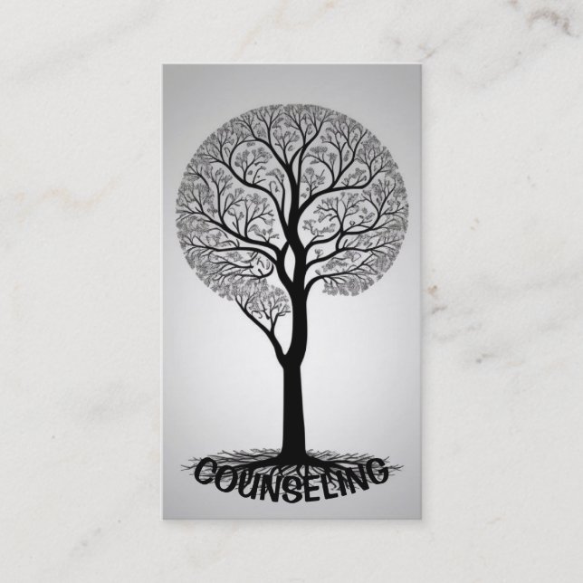 Carte De Visite Arbre En Forme De Cerveau Avec Racines De Conseil (Devant)