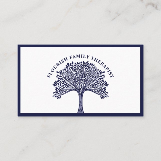 Carte De Visite Arbre familial moderne florissant et florissant (Devant)